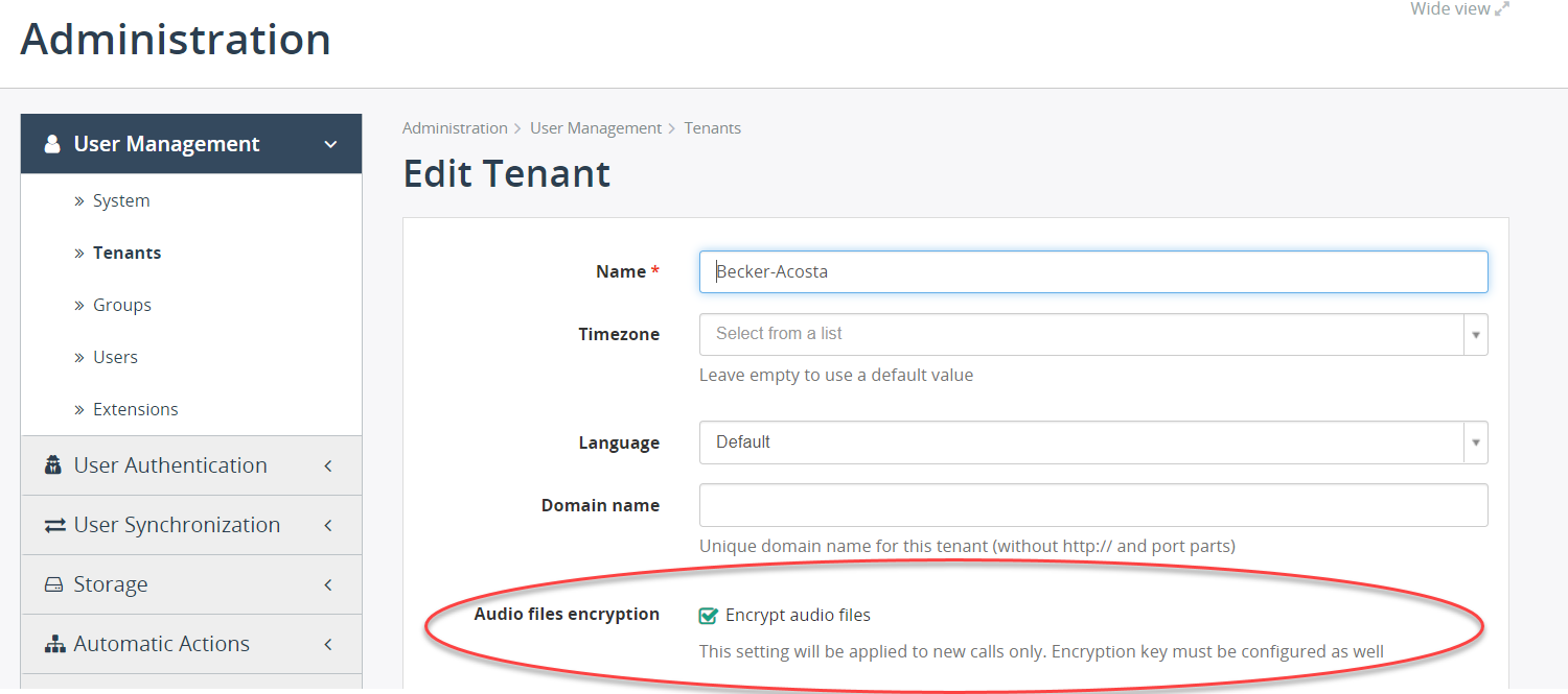 Multi-tenant configuration