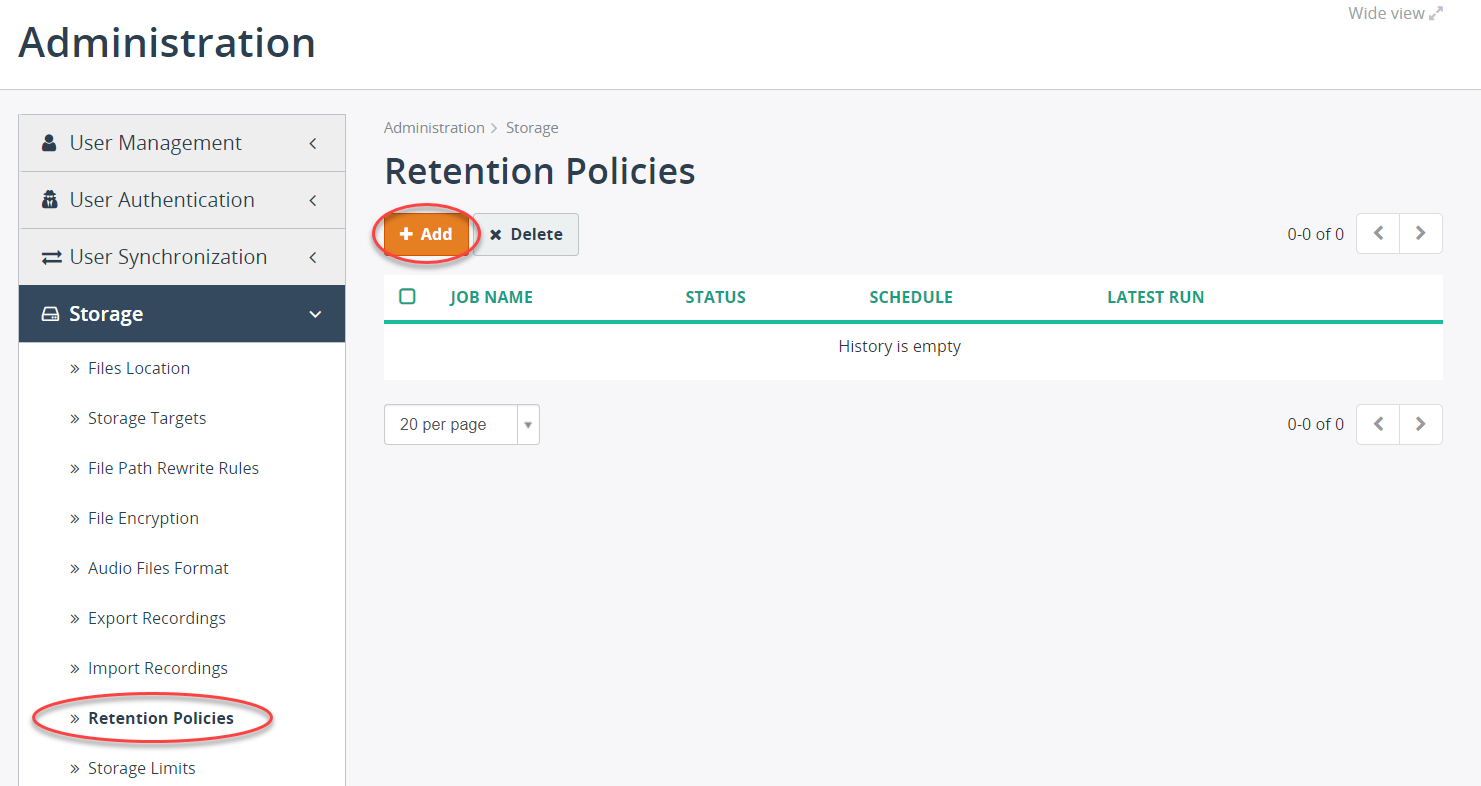 Retention Policies