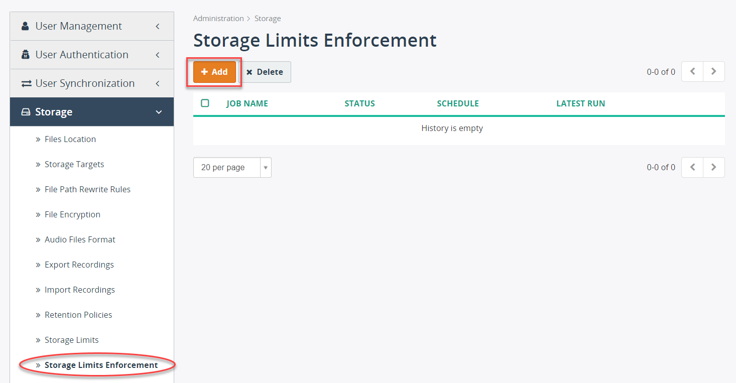 Storage Limits Enforcement