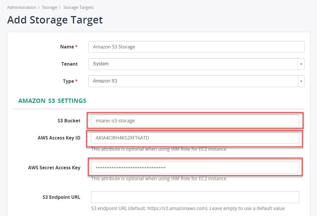 Configure Access Keys