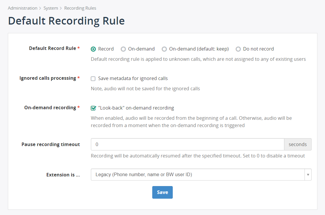 Default Recording Rule