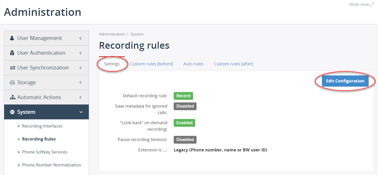 Recording Auto Rules Settings