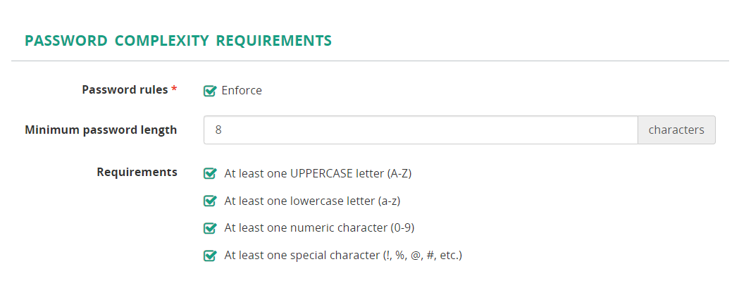 Password Complexity Requirements