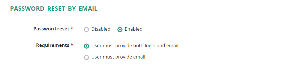 Password Reset by Email