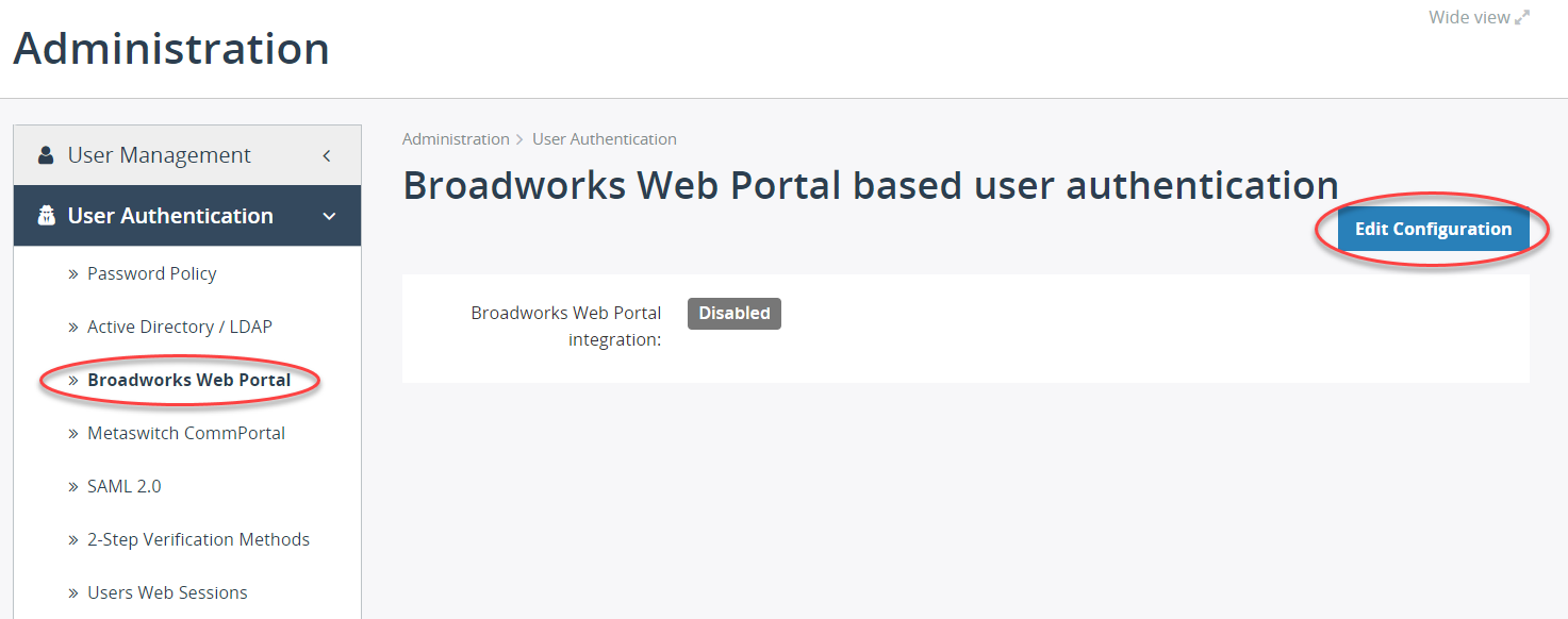 Broadworks Web Portal