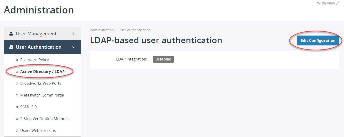 Configure LDAP-based user authentication