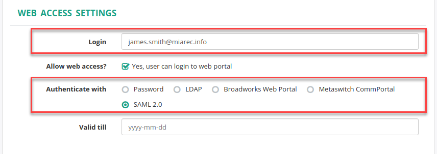 Enable SAML Authentication