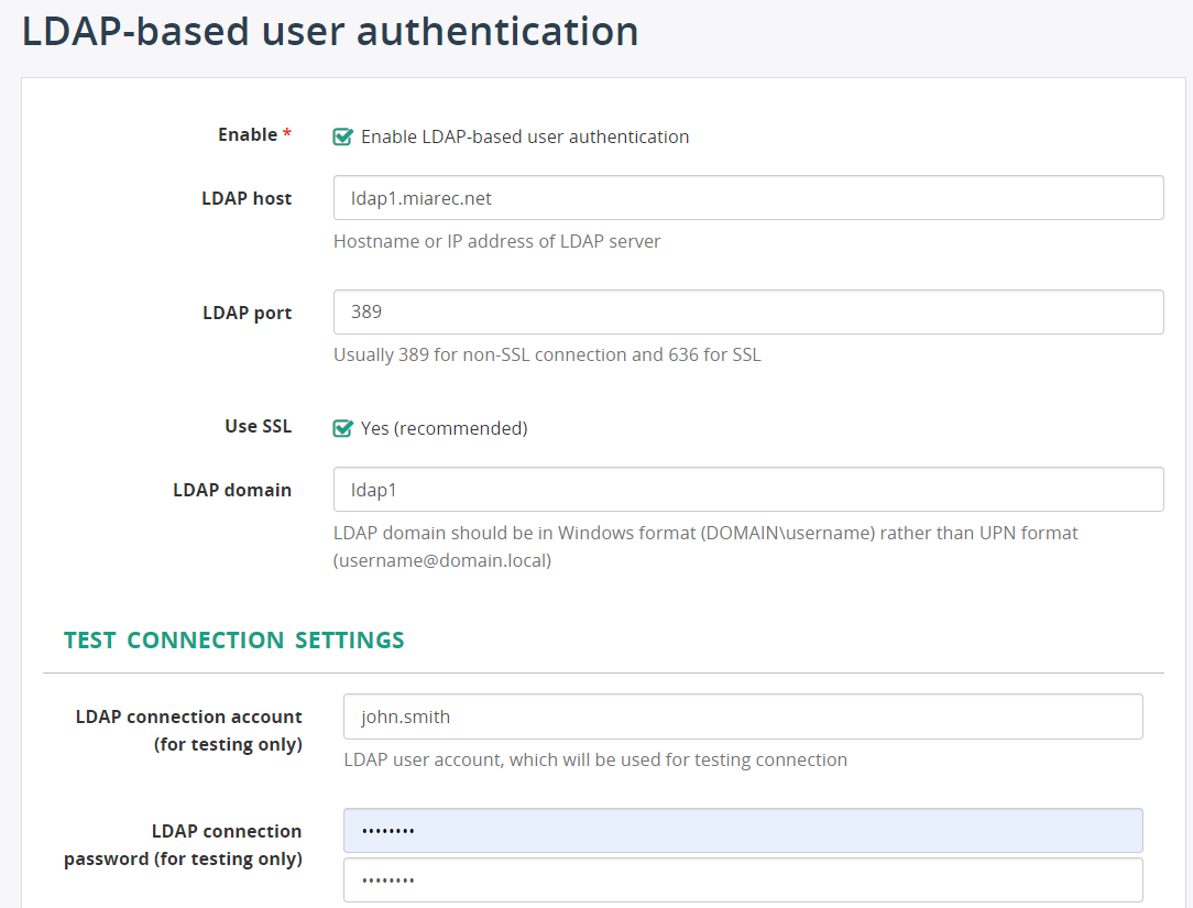 LDAP Settings