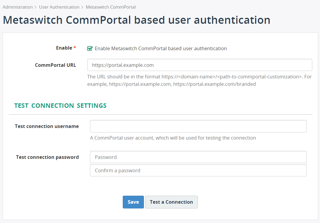 Metaswitch CommPortal Fields