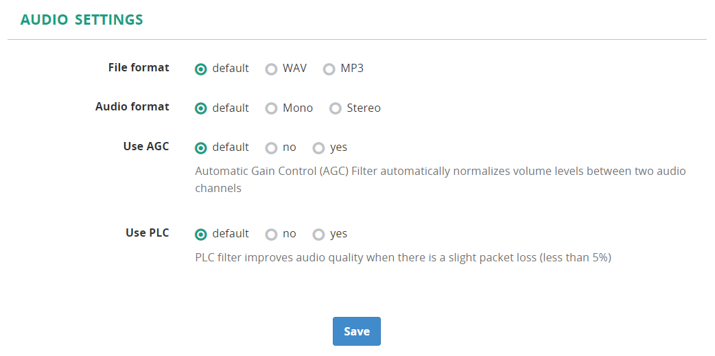 Audio Settings