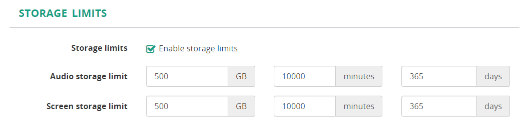 Storage Limits