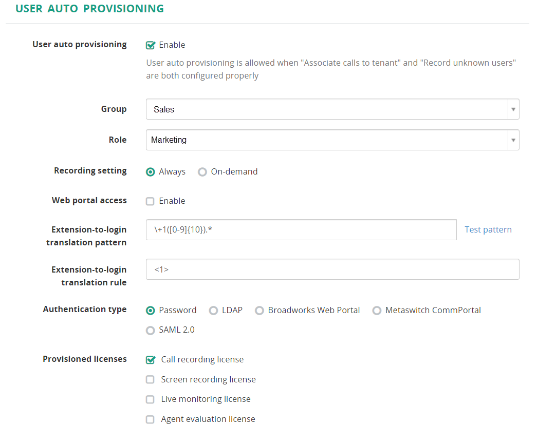 User Auto Provisioning