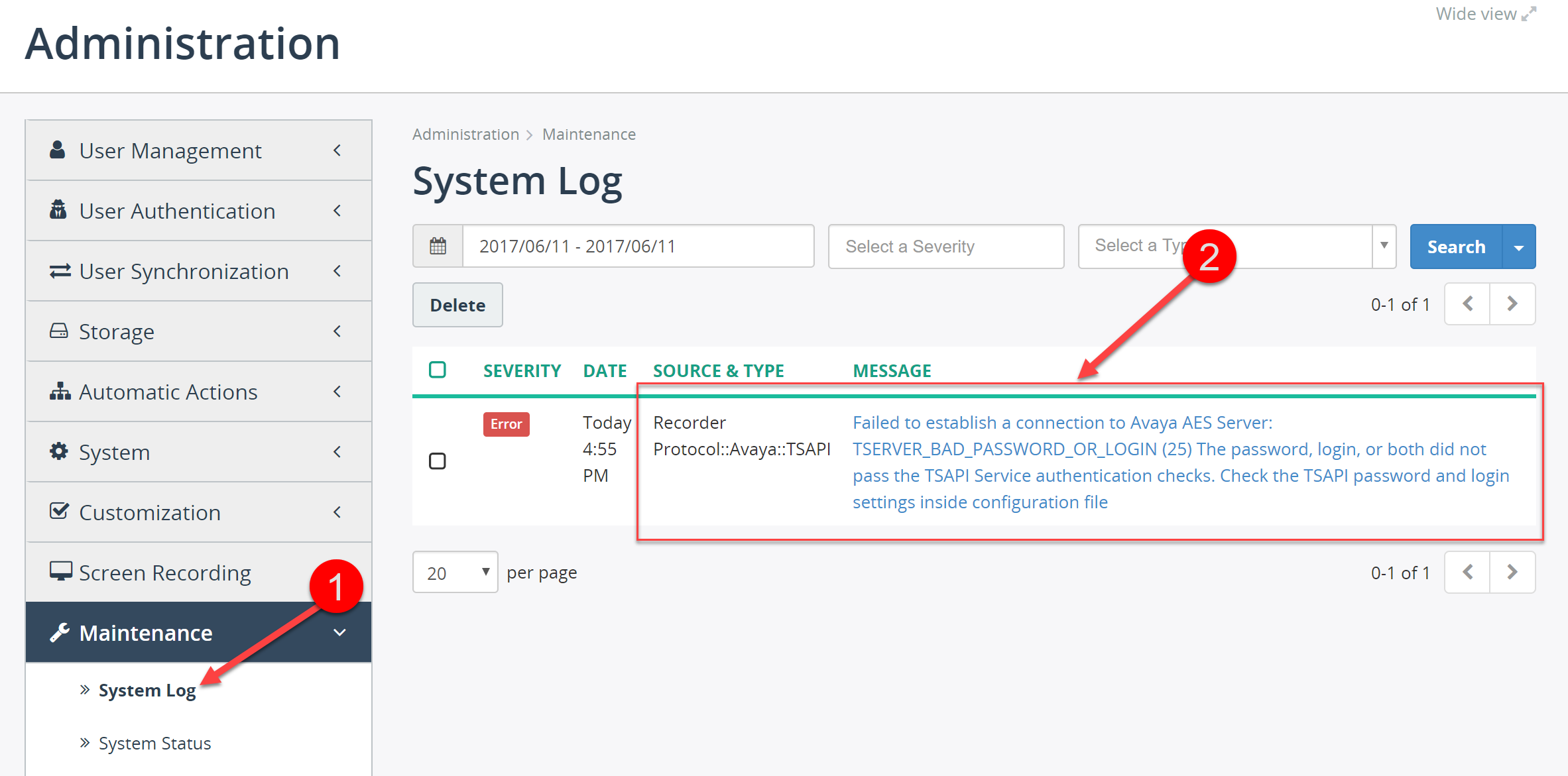 System Log