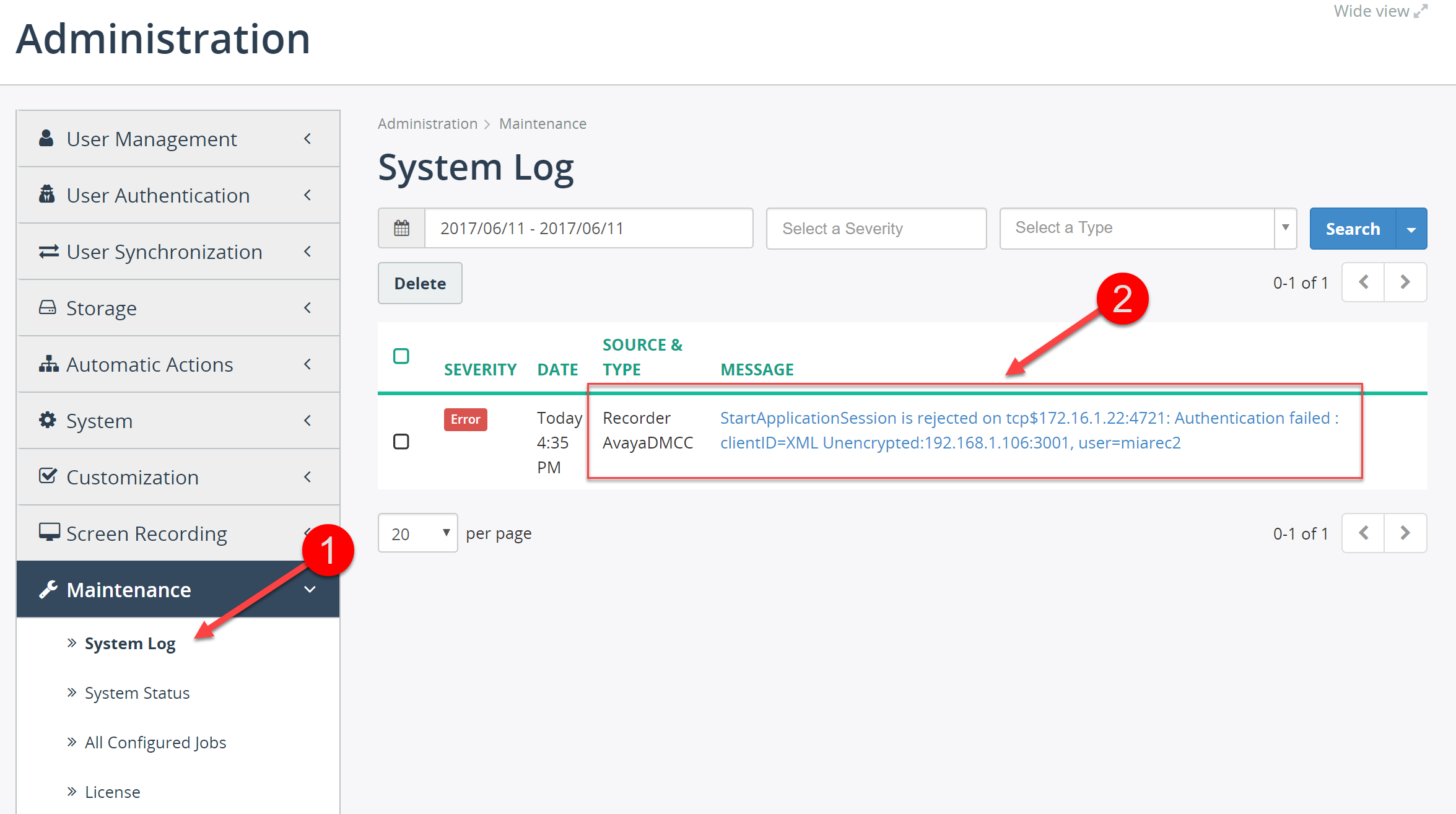 System Log