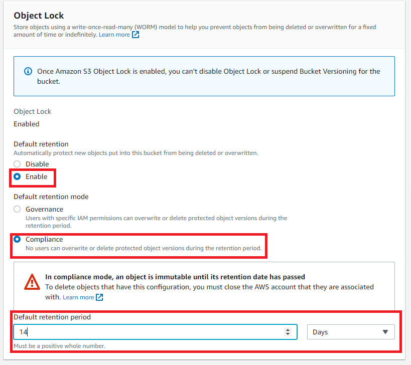 Default Retention Period