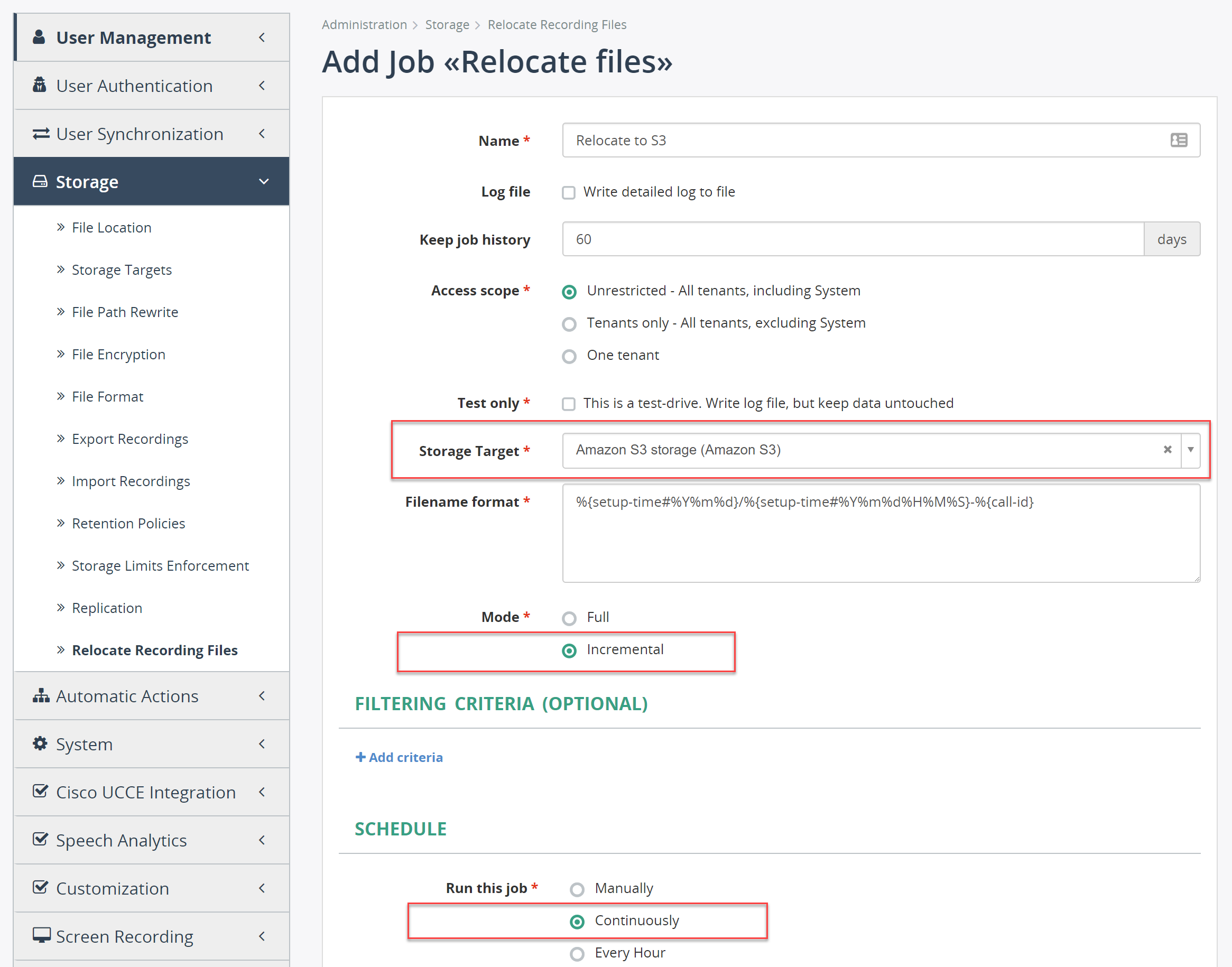 Configure Automatic File Relocation