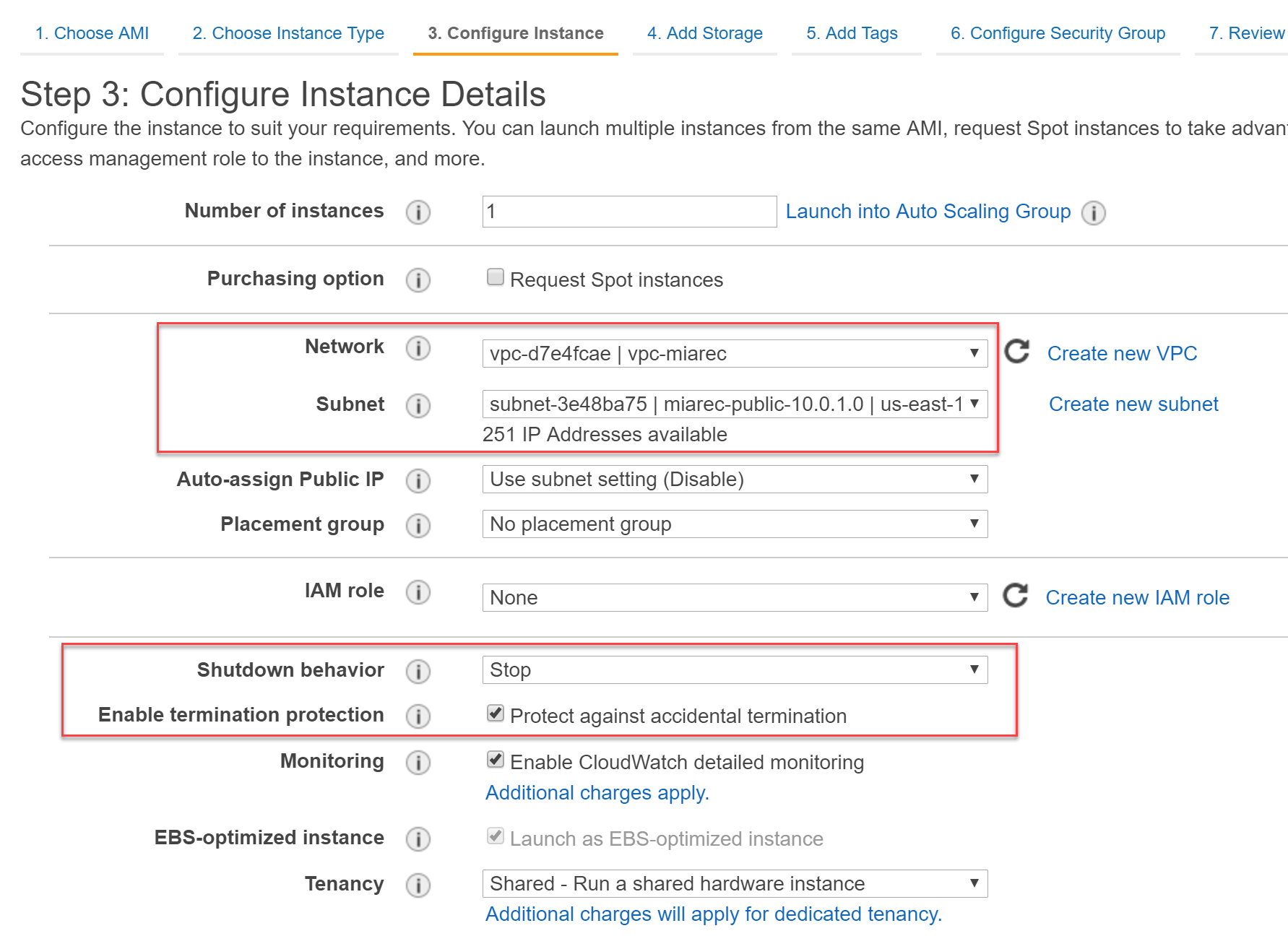 Configure Instance Details