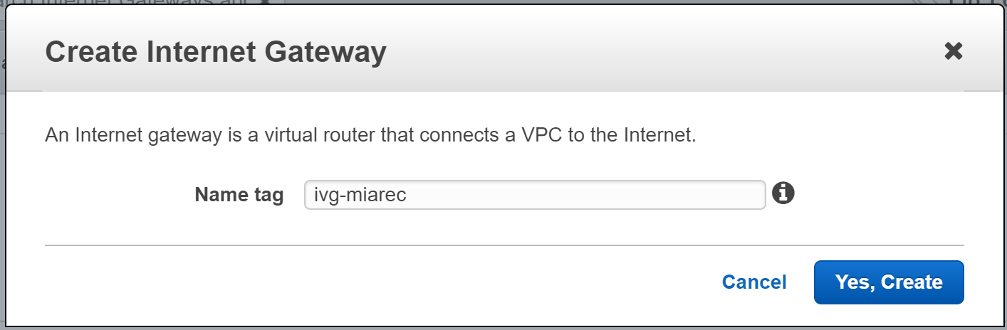 Create Internet Gateway