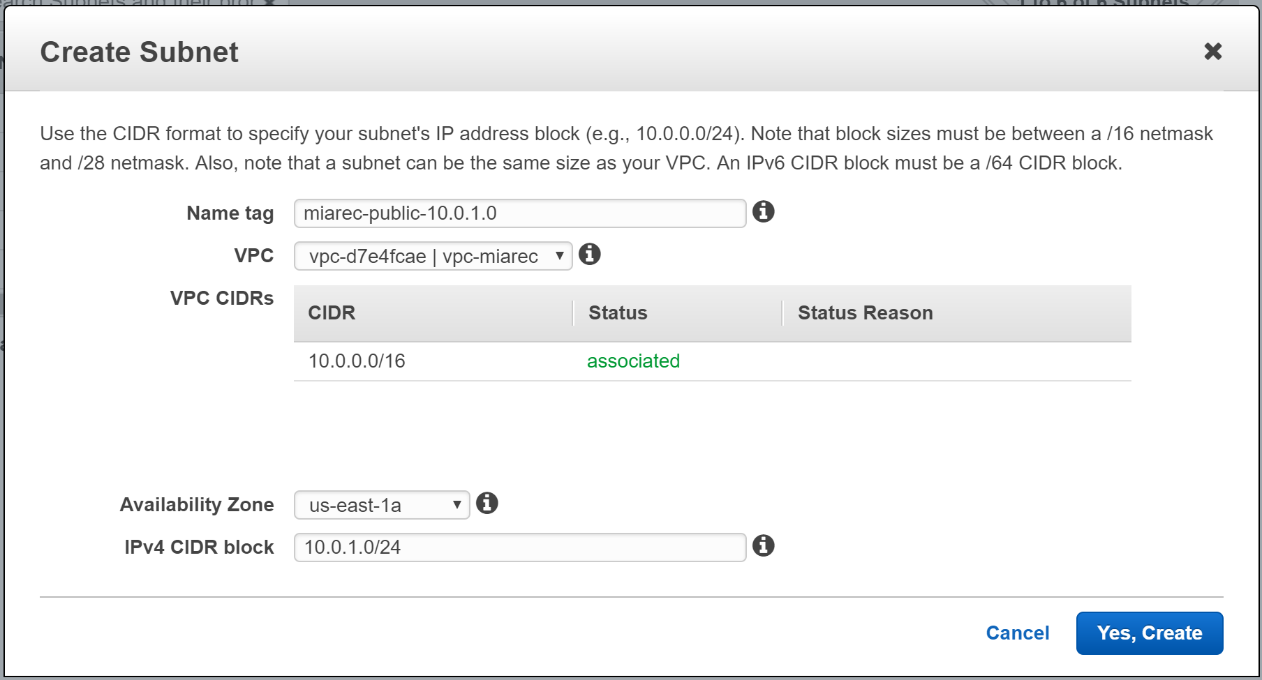 Create Subnets