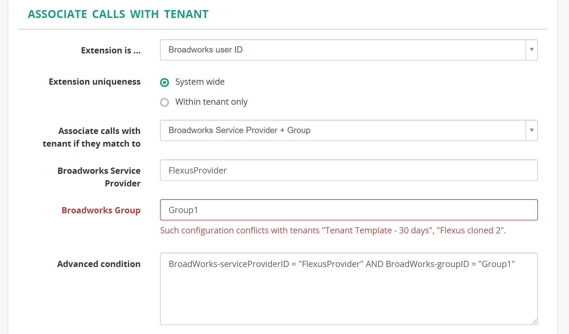 Associate Calls with tenant