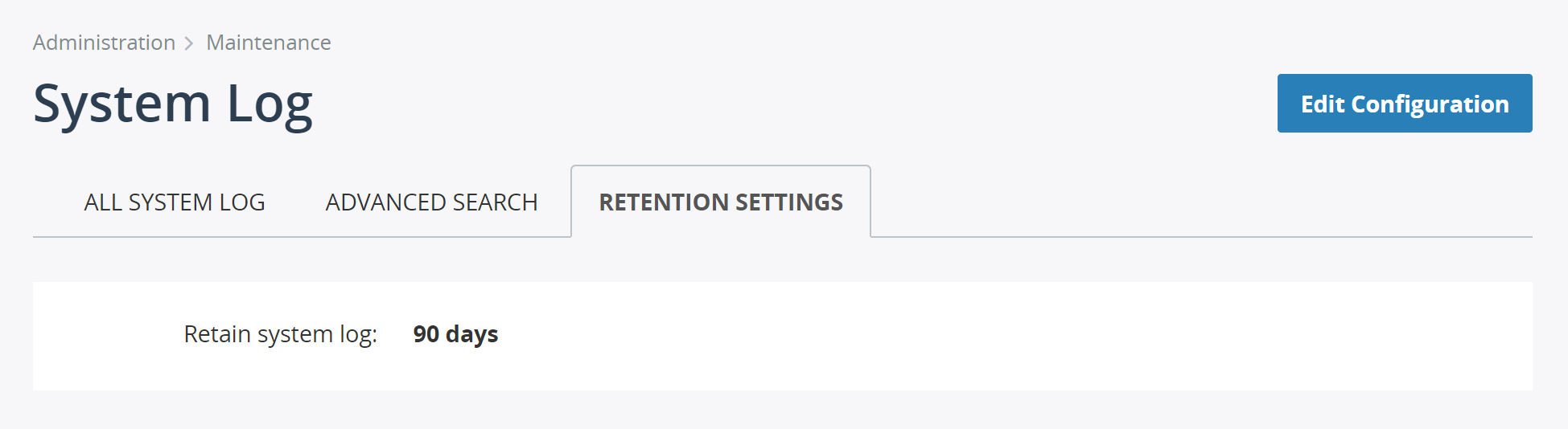 Automatic deletion of system logs