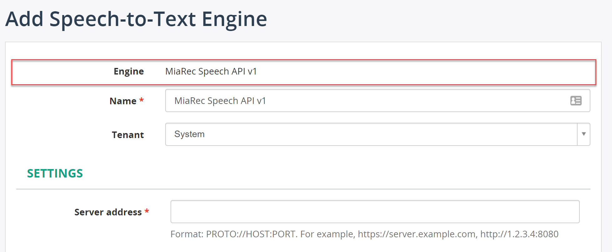 Add MiaRec Cloud service as a speech-to-text transcription engine