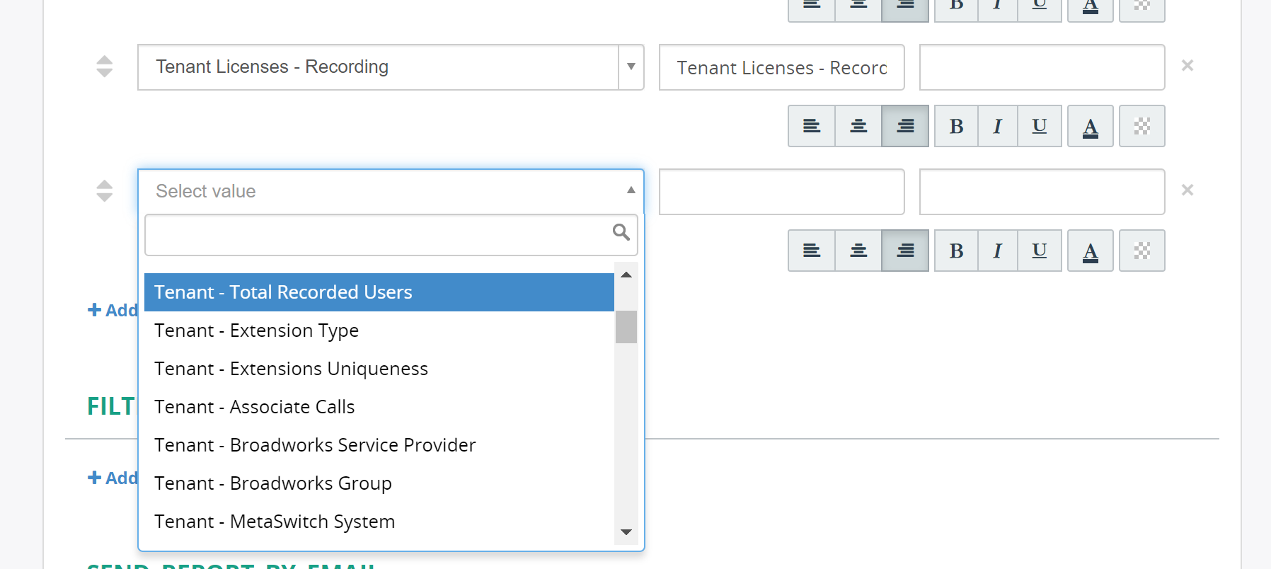 Extend "Tenant details" report