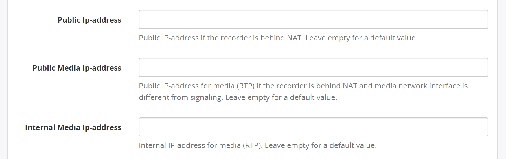 Separate network interfaces for SIPREC signaling and RTP media