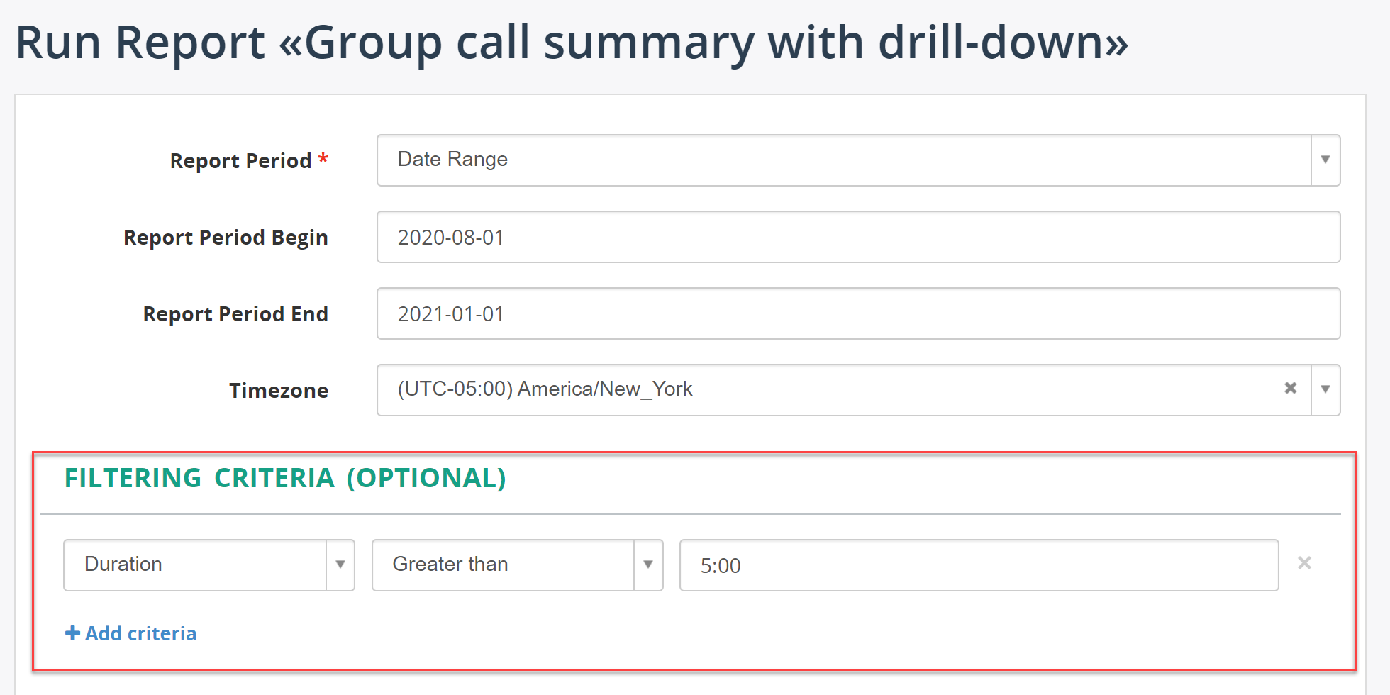 Specify Filters