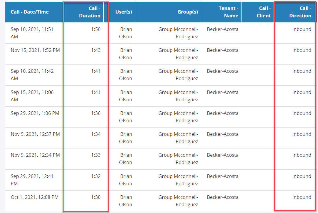 Filtering Criteria Example