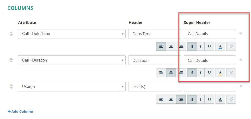 Configure Super Header