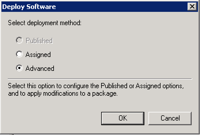 Select deployment method