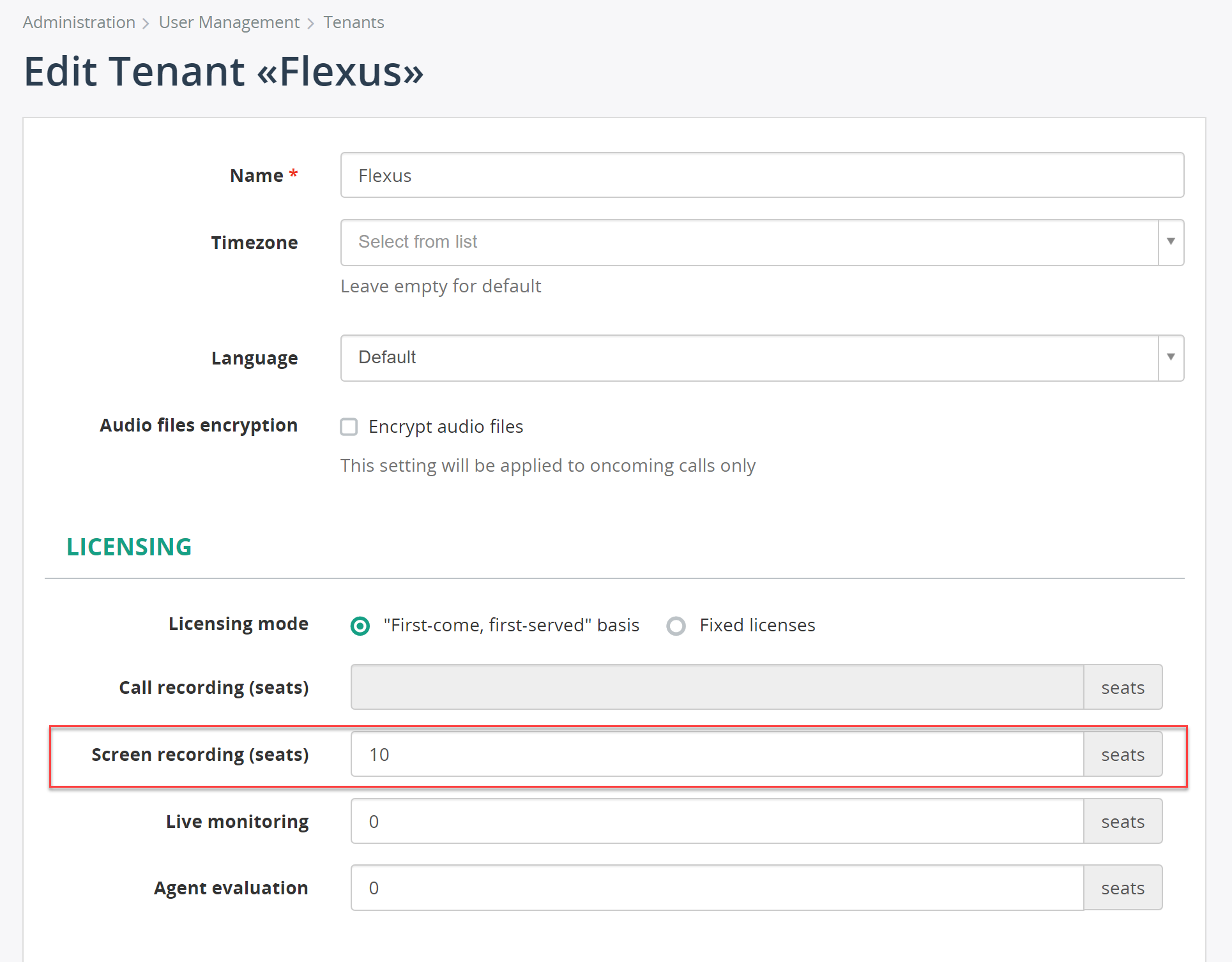 Allocate licenses to tenants