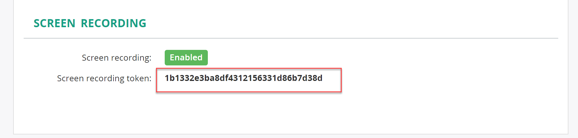 Screen Recording Token