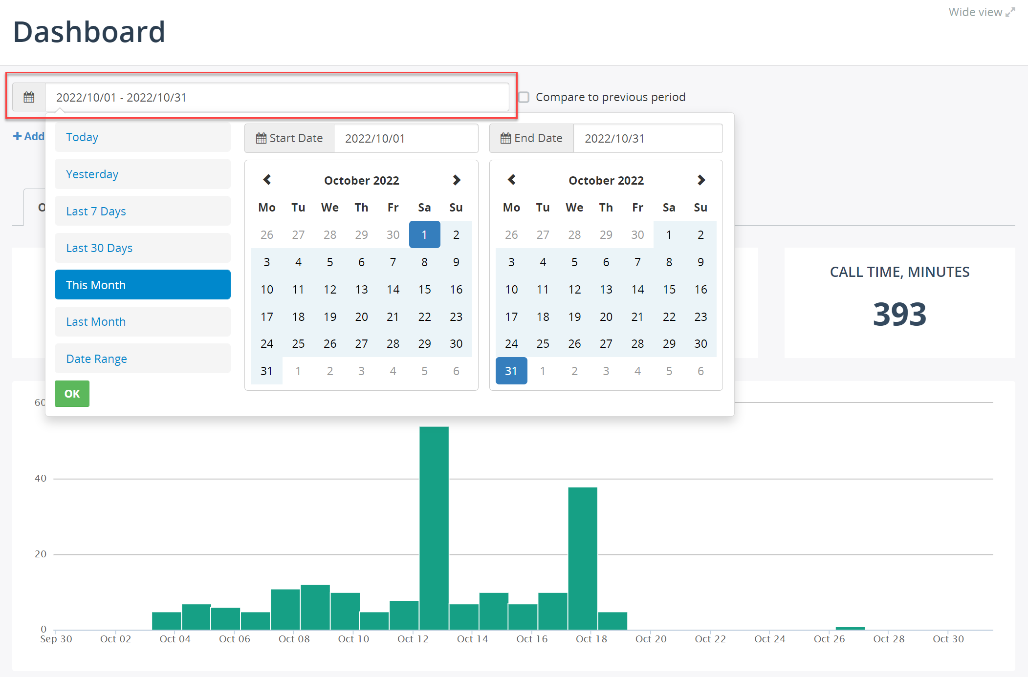 Filter by Date Range