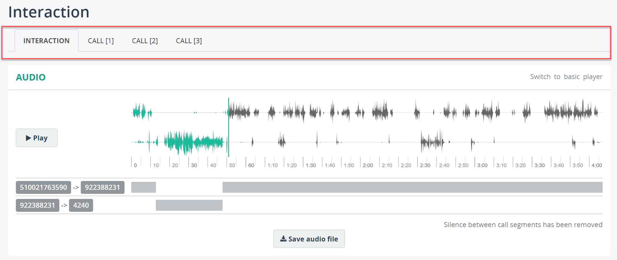 View multi-segment calls