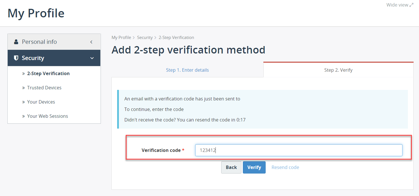 Step 2: Verify